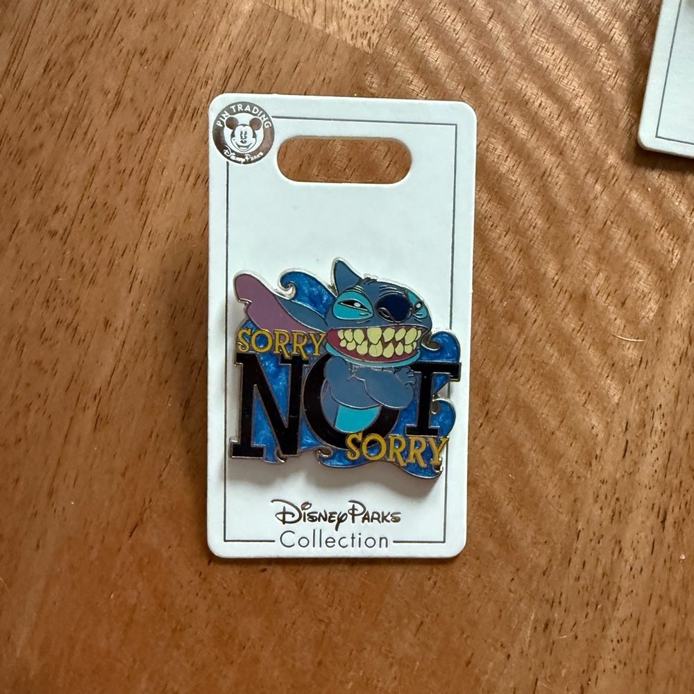 Disney Parks Stitch Sorry Not Sorry Pin